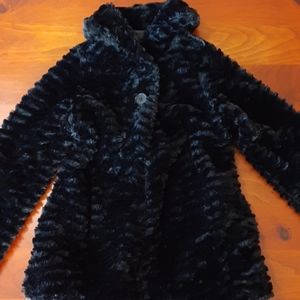 Vintage Girls Faux Fur Jacket Fancy Dress Coat